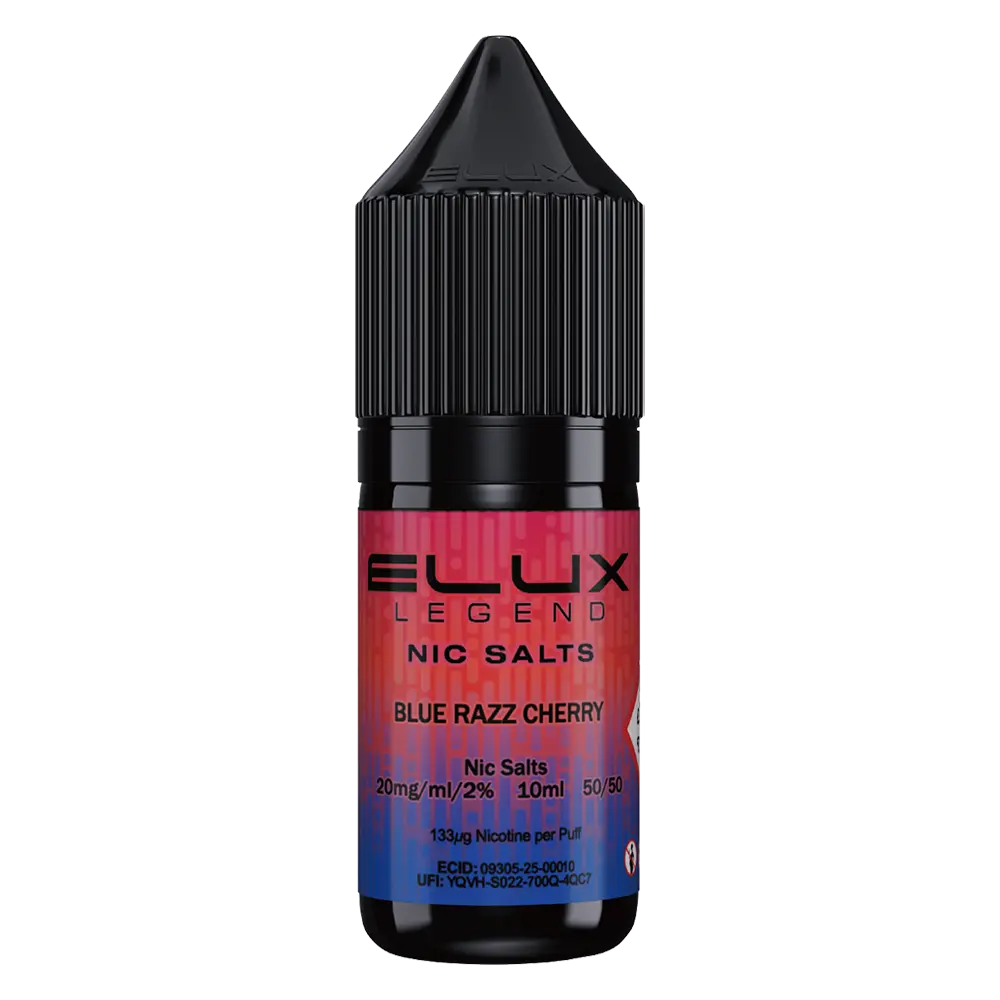ELux Legend Nic Salt Blue Razz Cherry in 10 ml bottle