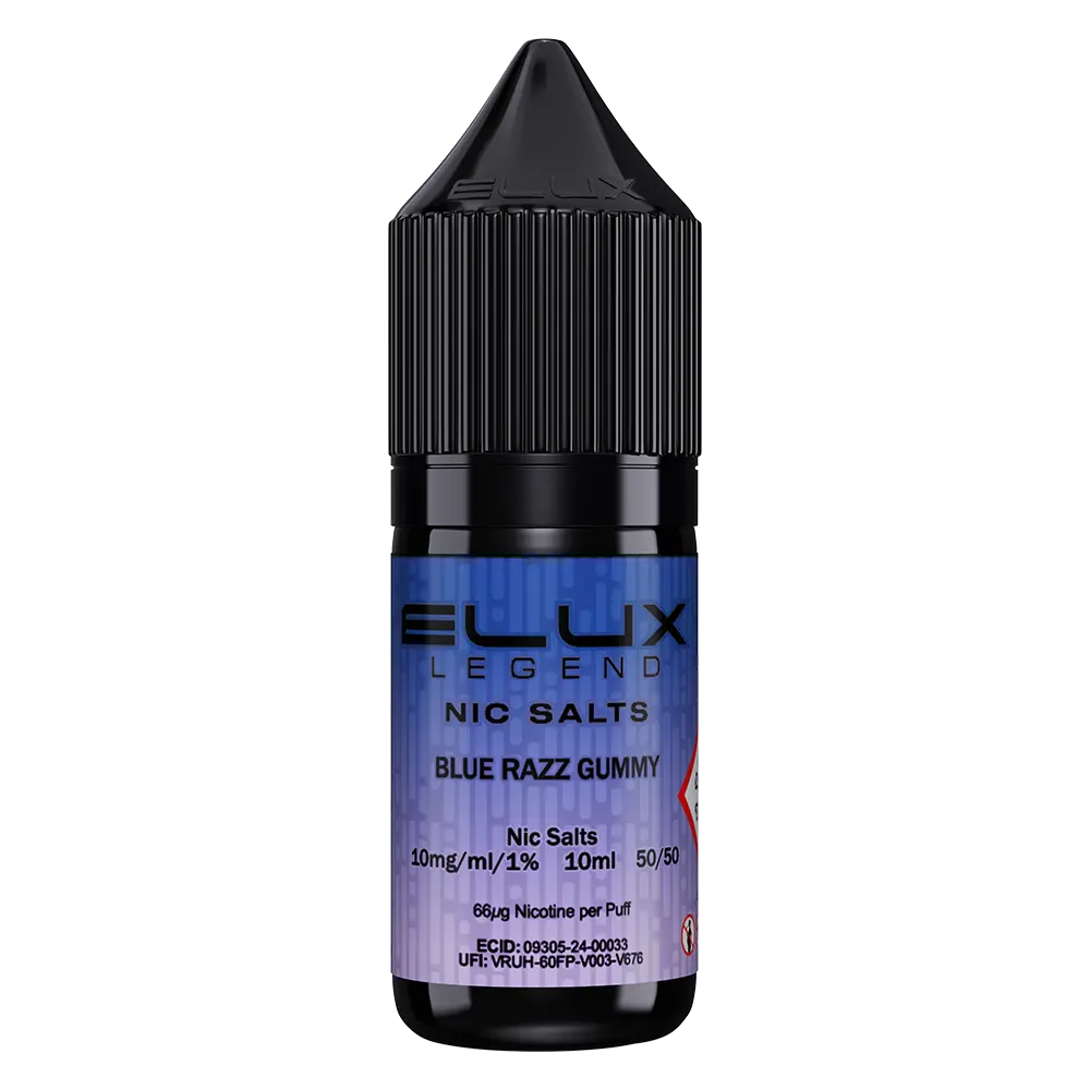 ELux Legend Nic Salt Blue Razz Gummy in 10 ml bottle