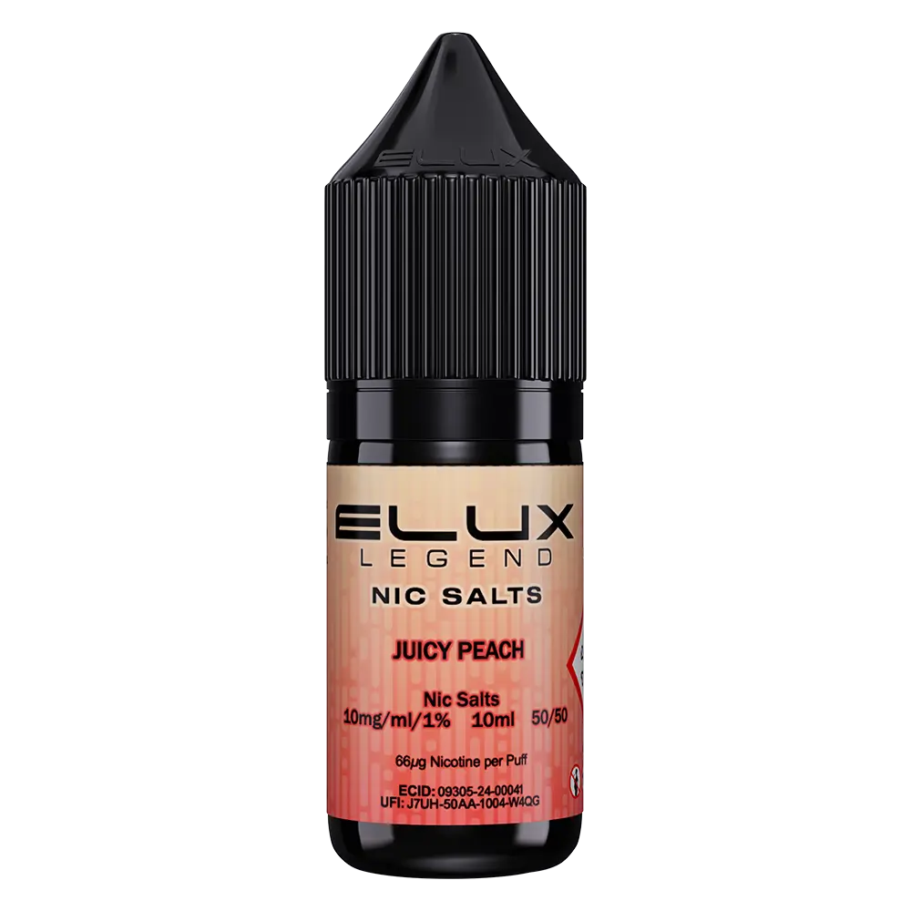 ELux Legend Nic Salt Juicy Peach in 10 ml bottle