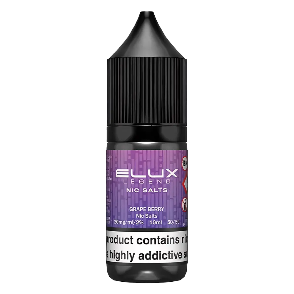ELux Legend Nic Salt Grape Berry in 10 ml bottle
