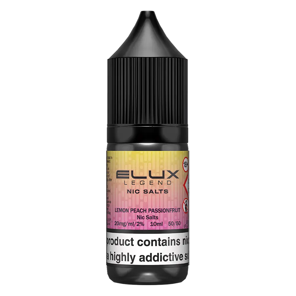 ELux Legend Nic Salt Lemon Peach Passionfruit in 10 ml bottle