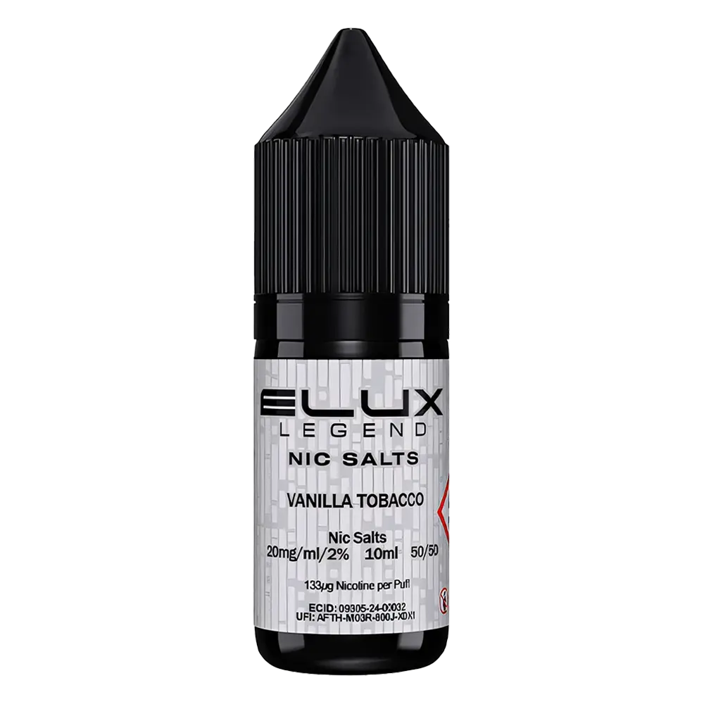 ELux Legend Nic Salt Vanilla Tobacco in 10 ml bottle